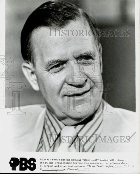 Press Photo Robert Cromie on "Book Beat" TV Series - srp10123