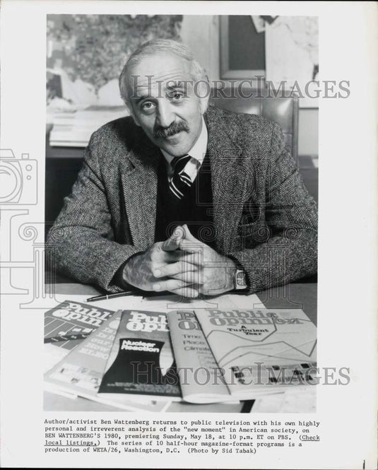 1980 Press Photo Ben Wattenberg in "Ben Wattenberg's 1980" TV Series - srp10135- Historic Images