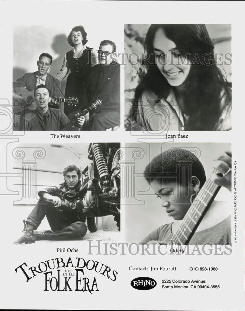 Load image into Gallery viewer, Press Photo The Weavers, Joan Baez, Phil Ochs, Odetta - srp10503
