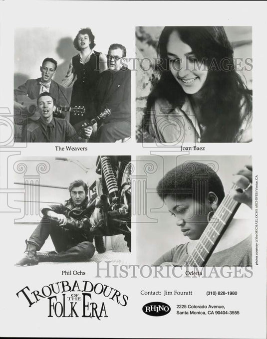 Press Photo The Weavers, Joan Baez, Phil Ochs, Odetta - srp10503