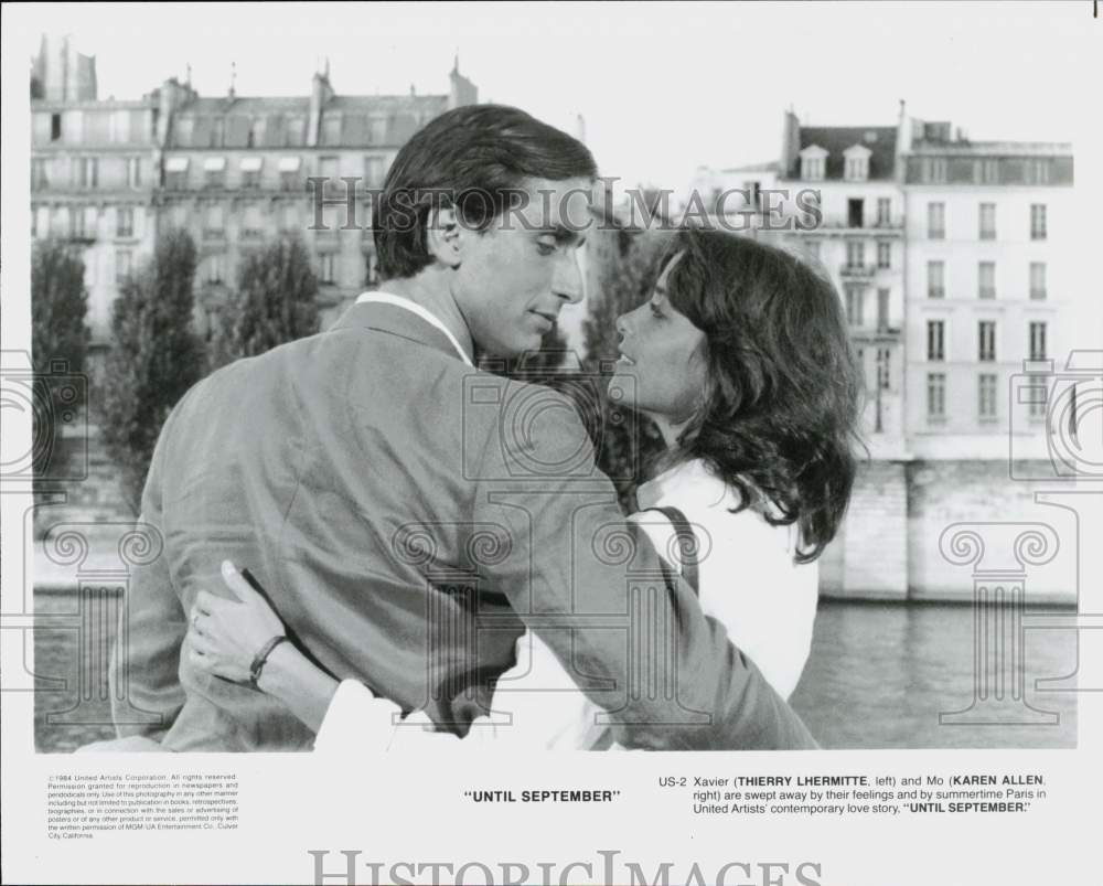 1984 Press Photo Thierry Lhermitte & Karen Allen in "Until September"