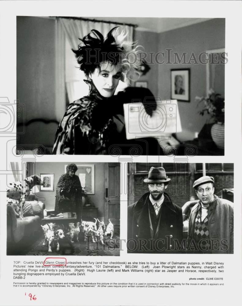 Load image into Gallery viewer, 1996 Press Photo Glenn Close &amp; Co-Stars in "101 Dalmatians" Movie - srp15162
