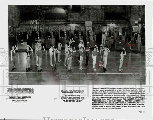 1985 Press Photo "A Chorus Line" Movie Scene - srp16106