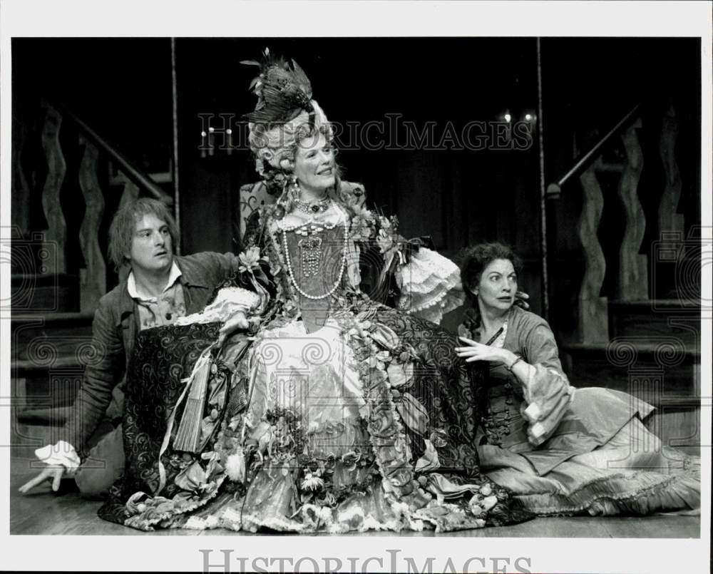 1997 Press Photo Scene from &quot;She Stoops to Conquer&quot; Play at Long Wharf Theatre- Historic Images