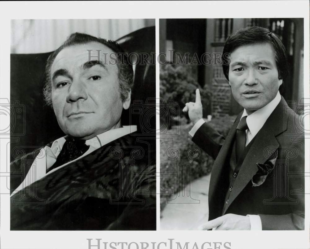 Press Photo Comedian Johnny June & John Colicos in "Sergeant T.K. Yu"