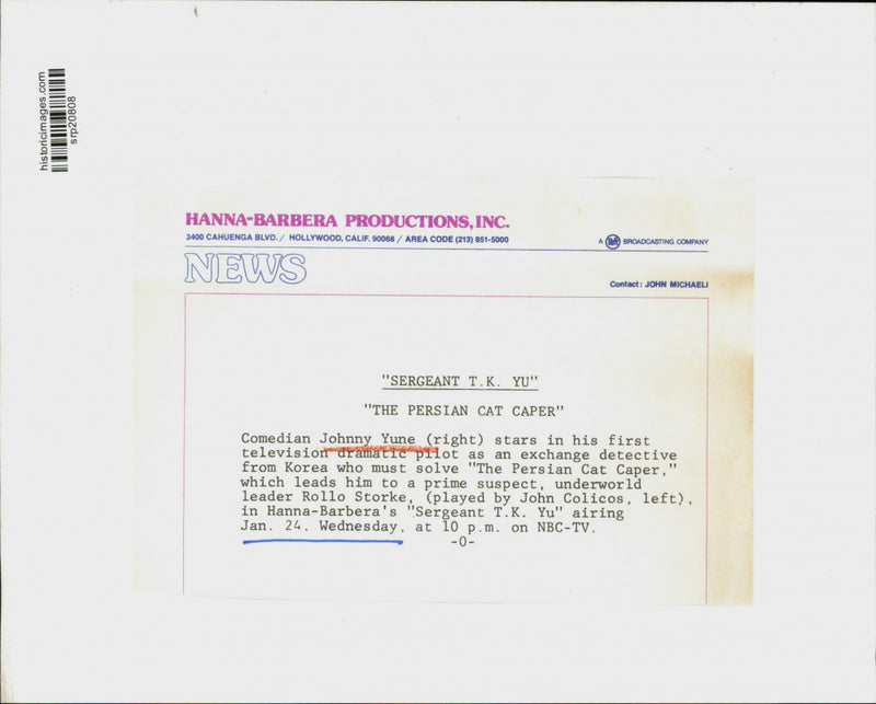 Load image into Gallery viewer, Press Photo Comedian Johnny June &amp; John Colicos in "Sergeant T.K. Yu"
