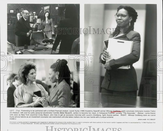 1996 Press Photo Whoopi Goldberg, Eli Wallach & Bebe Neuwirth in "The Associate"- Historic Images