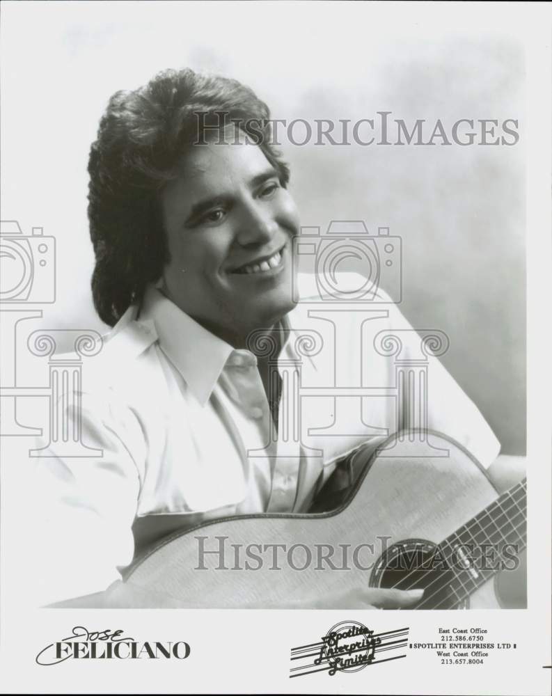 Press Photo Jose Feliciano, Latin pop singer, songwriter and musician.