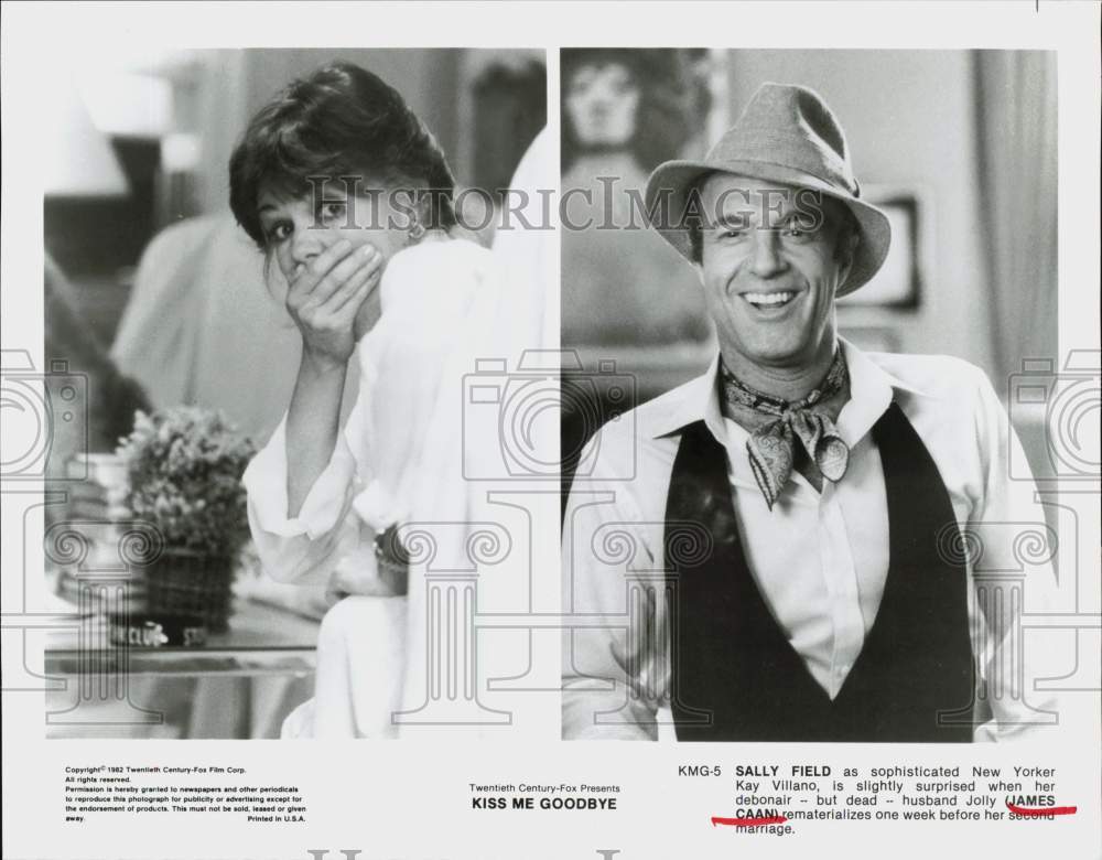 1982 Press Photo Sally Field & James Caan in "Kiss Me Goodbye" - srp27856