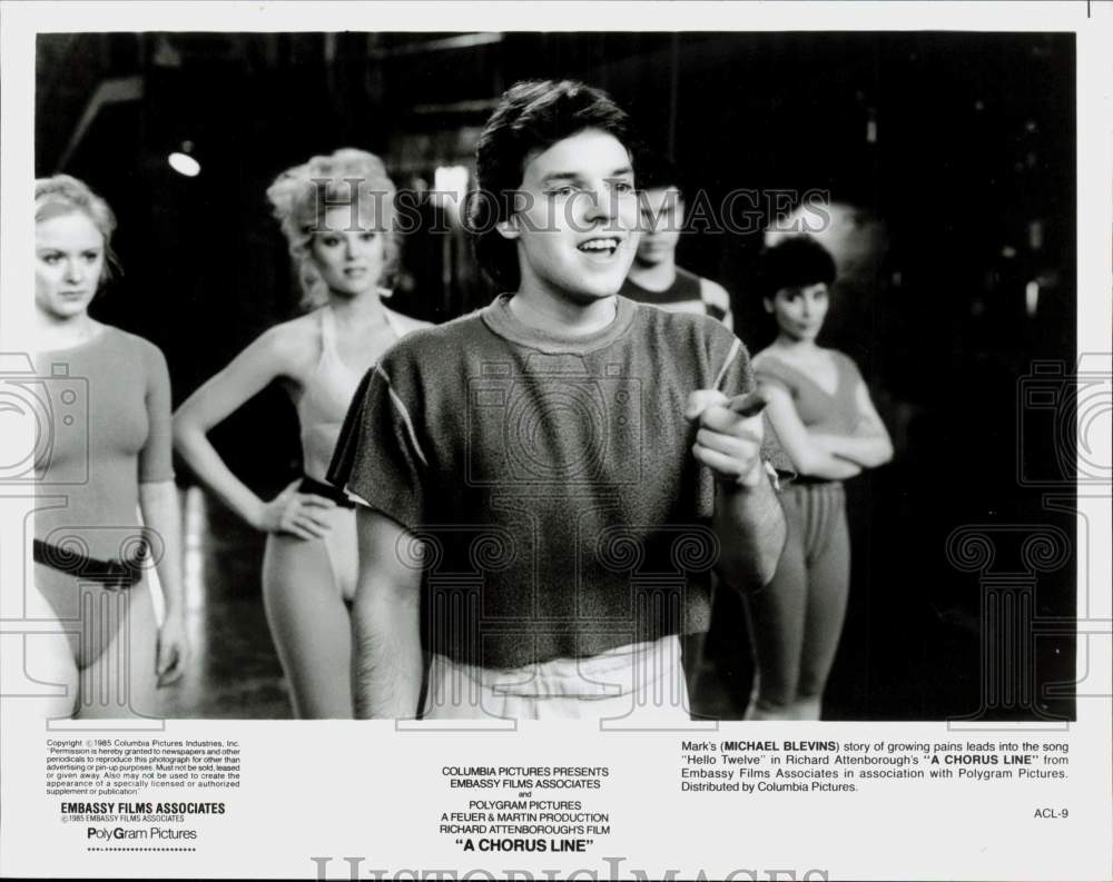 1985 Press Photo Actor Michael Blevins in &quot;A Chorus Line&quot; - srp28031- Historic Images