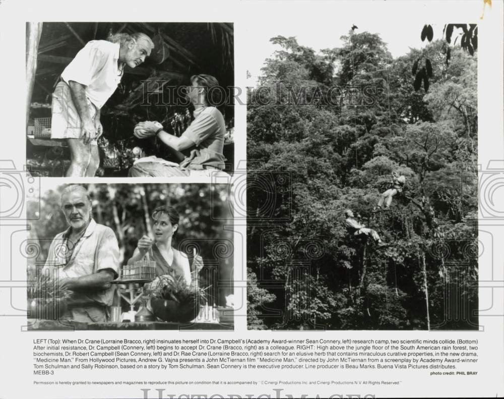 Press Photo Sean Connery &amp; Lorraine Bracco in &quot;Medicine Man&quot; - srp28133- Historic Images