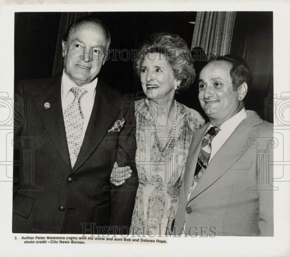 Press Photo Author Peter Malatesta with Uncle and Aunt, Bob and Dolores Hope