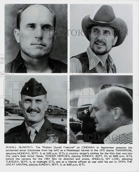 1972 Press Photo Actor Robert Duvall in Various Movie Roles & As Director- Historic Images