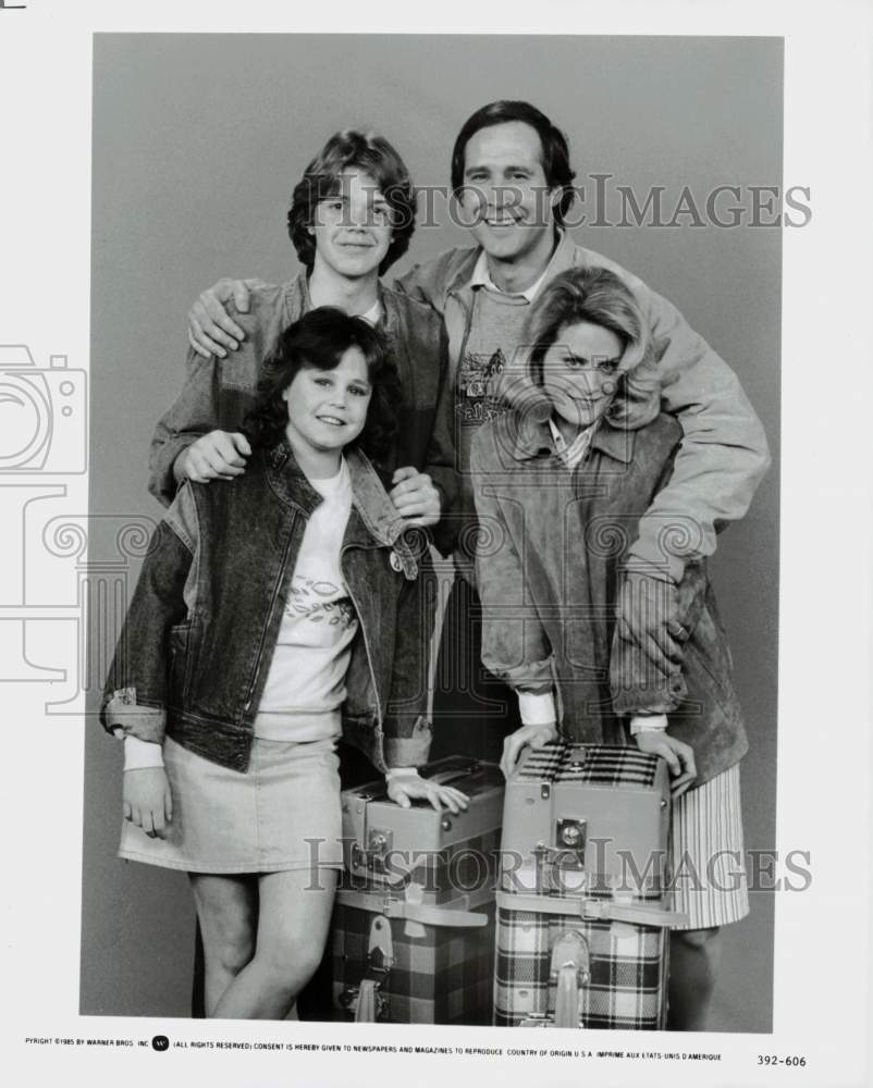 1985 Press Photo Chevy Chase, Co-Stars in "National Lampoon's European Vacation"