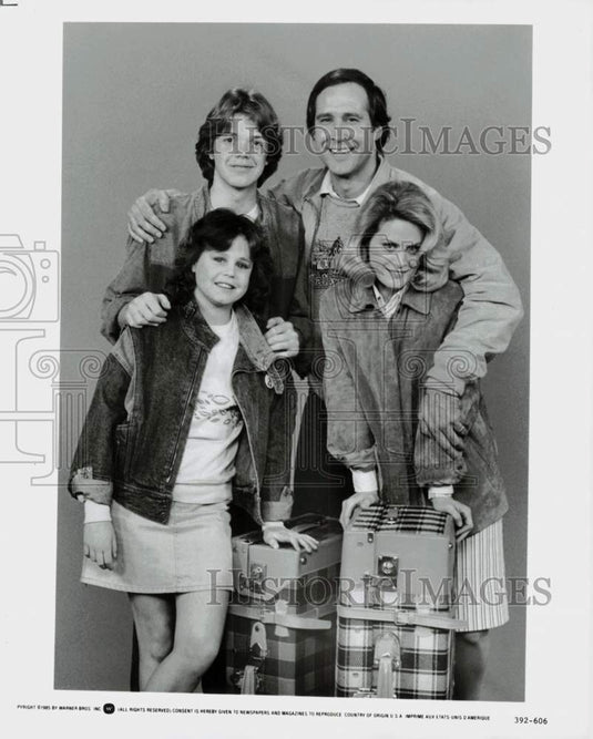 1985 Press Photo Chevy Chase, Co-Stars in "National Lampoon's European Vacation"