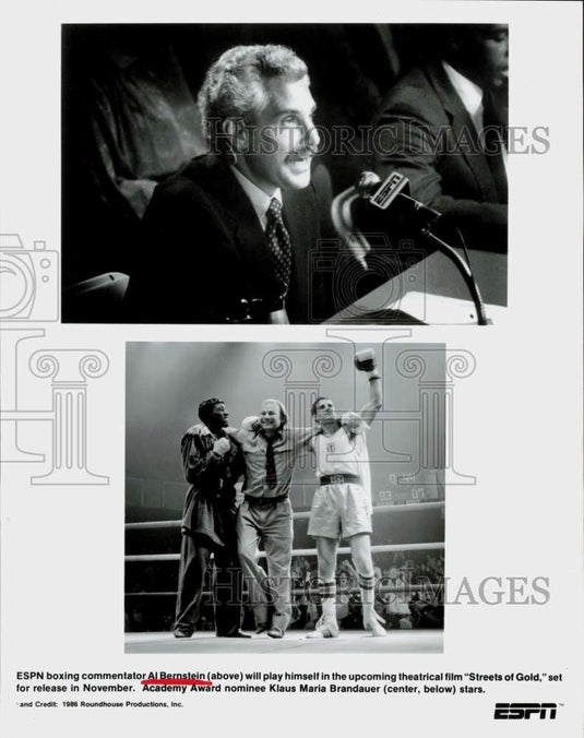 1986 Press Photo Al Bernstein and Klaus Maria Brandauer in "Streets of Gold."- Historic Images