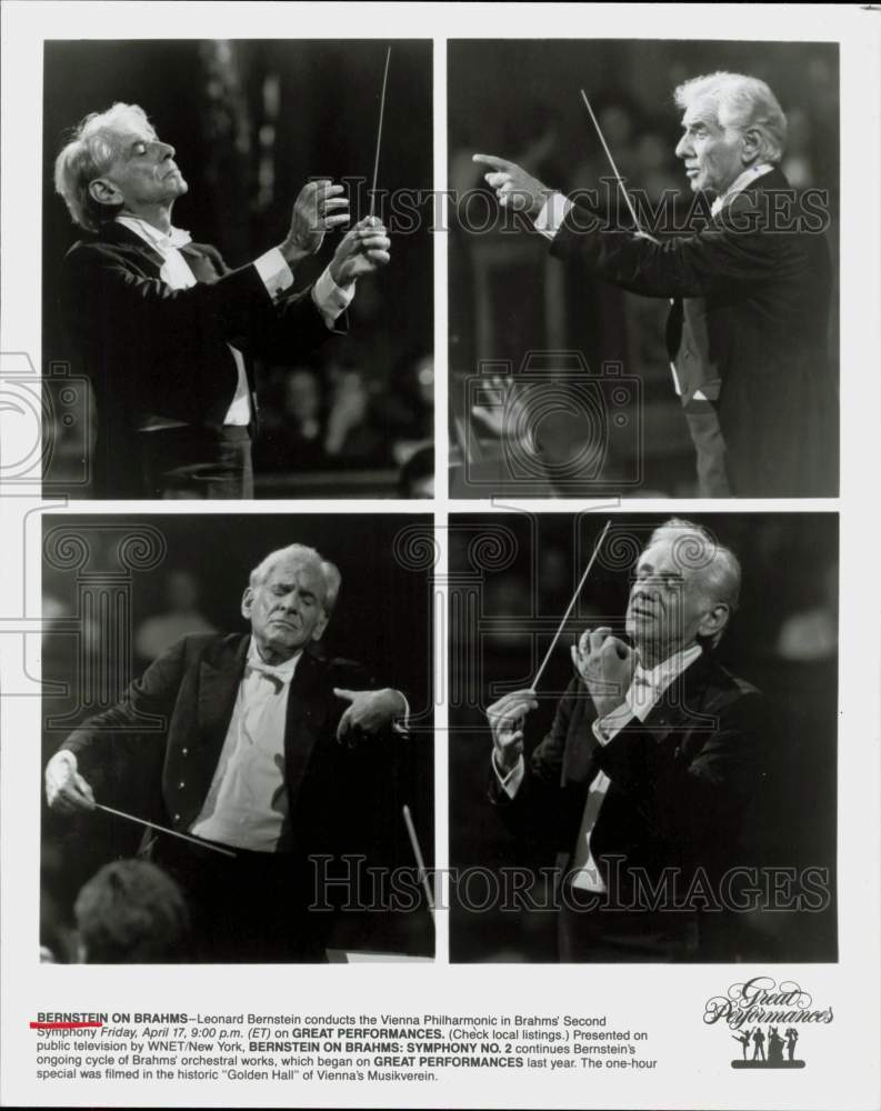 Press Photo Conductor Leonard Bernstein in &quot;Bernstein on Brahms: Symphony No. 2&quot;- Historic Images