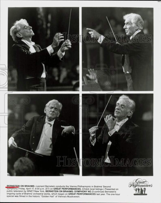 Press Photo Conductor Leonard Bernstein in "Bernstein on Brahms: Symphony No. 2"- Historic Images