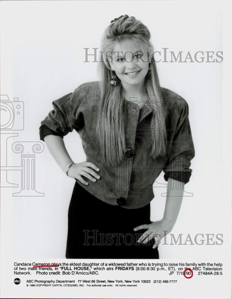 1990 Press Photo Actress Candace Cameron on &quot;Full House&quot; TV Show - srp34198- Historic Images