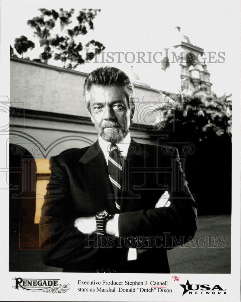 1996 Press Photo Stephen J. Cannell stars on "Renegade," on USA Network.