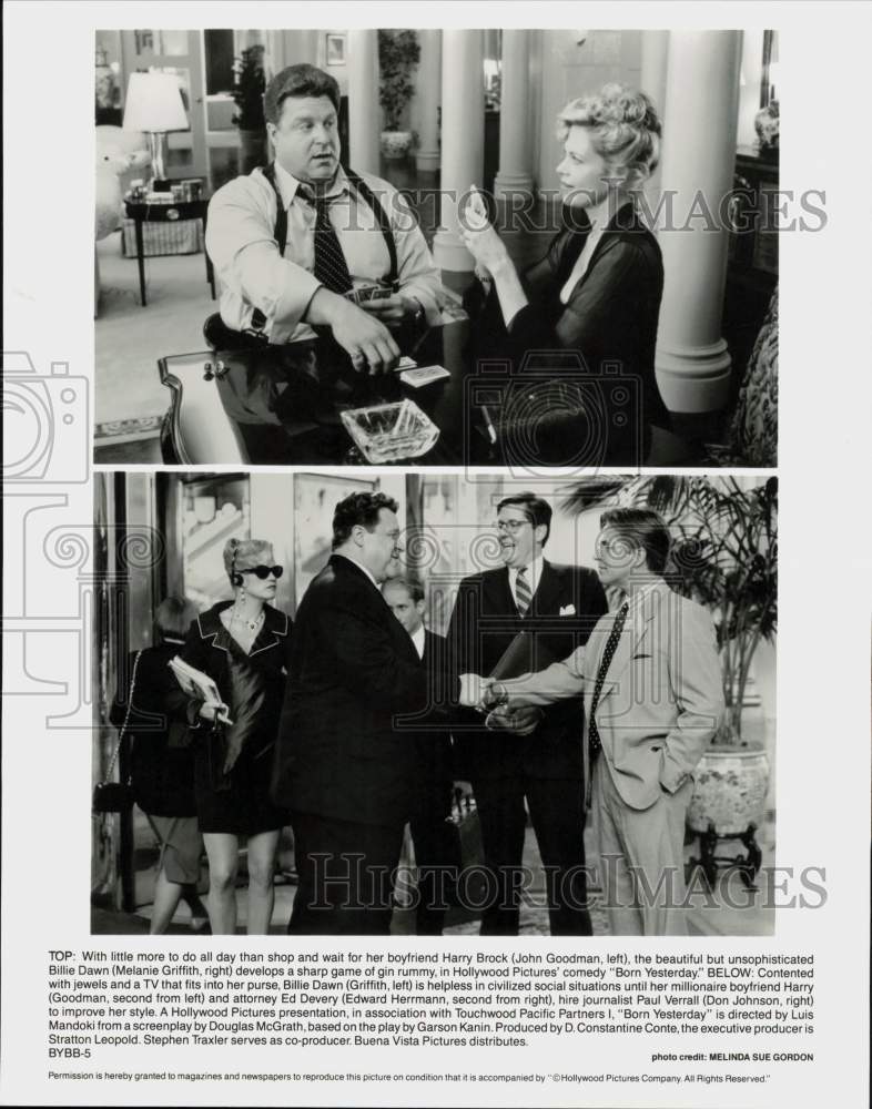 Press Photo John Goodman, Melanie Griffith &amp; Co-Stars in &quot;Born Yesterday&quot;- Historic Images