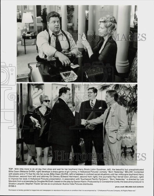 Press Photo John Goodman, Melanie Griffith & Co-Stars in "Born Yesterday"- Historic Images