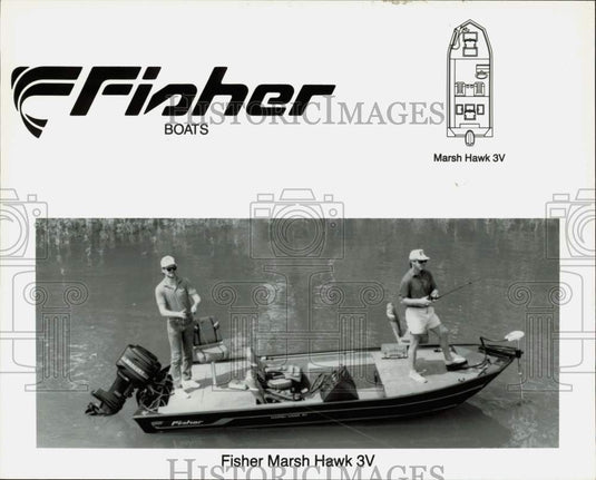 Press Photo Fishermen in Marsh Hawk 3V by Fisher Boats - srp39015
