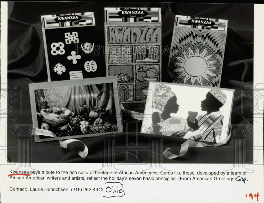 1994 Press Photo Kwanzaa Cards from American Greetings - srp39225- Historic Images