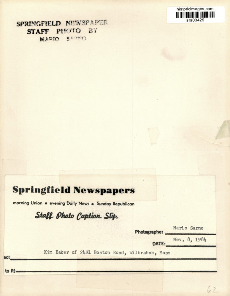 1984 Press Photo Race Car Driver Kim Baker, Wilbraham, Massachusetts - srs03429