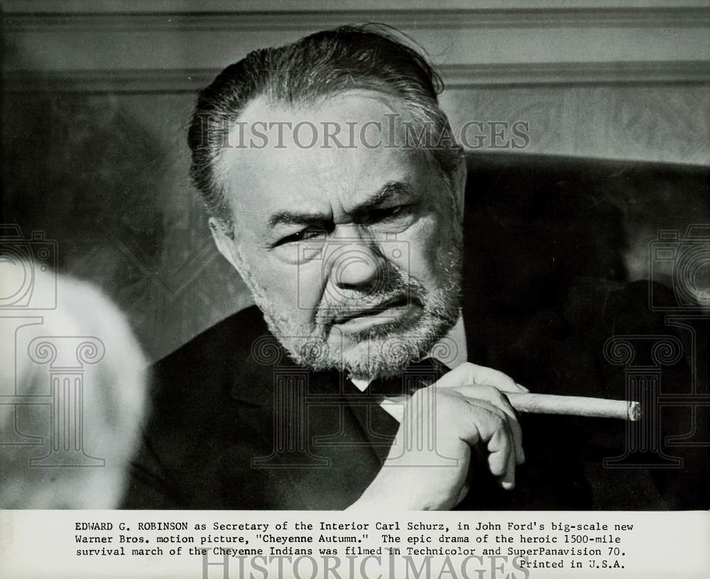 Press Photo Edward G. Robinson, Actor in &quot;Cheyenne Autumn&quot; Movie - srx00713- Historic Images