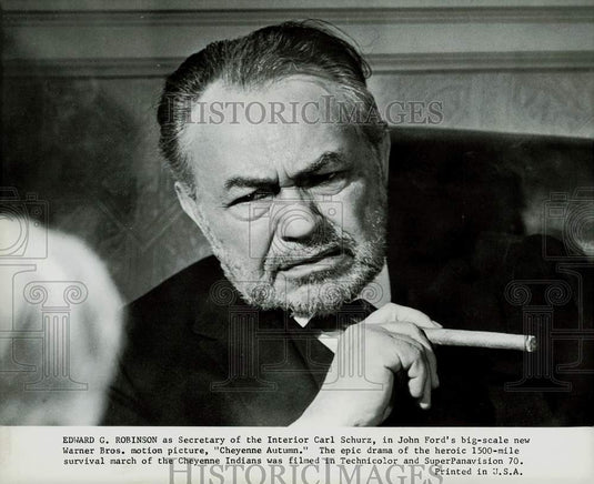 Press Photo Edward G. Robinson, Actor in "Cheyenne Autumn" Movie - srx00713- Historic Images