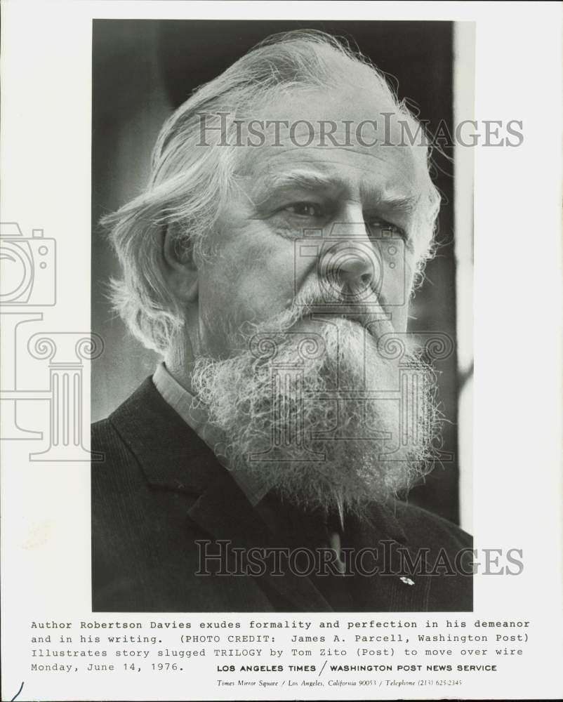 1976 Press Photo Author Robertson Davies - srx01826- Historic Images