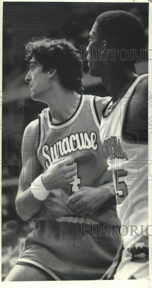 1984 Press Photo Syracuse University Basketball Team Player Ron Seikaly- Historic Images