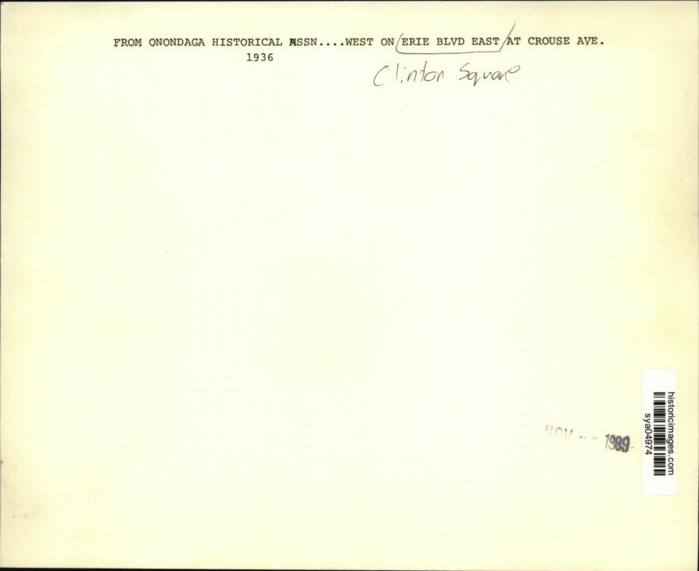 1936 Press Photo Automobile Traffic at Clinton Square on Erie Boulevard