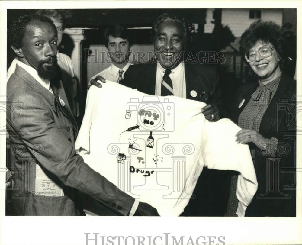 1988 Press Photo Congressman Charles Rangel at Say No To Drugs Presentation