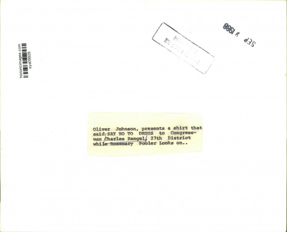 1988 Press Photo Congressman Charles Rangel at Say No To Drugs Presentation