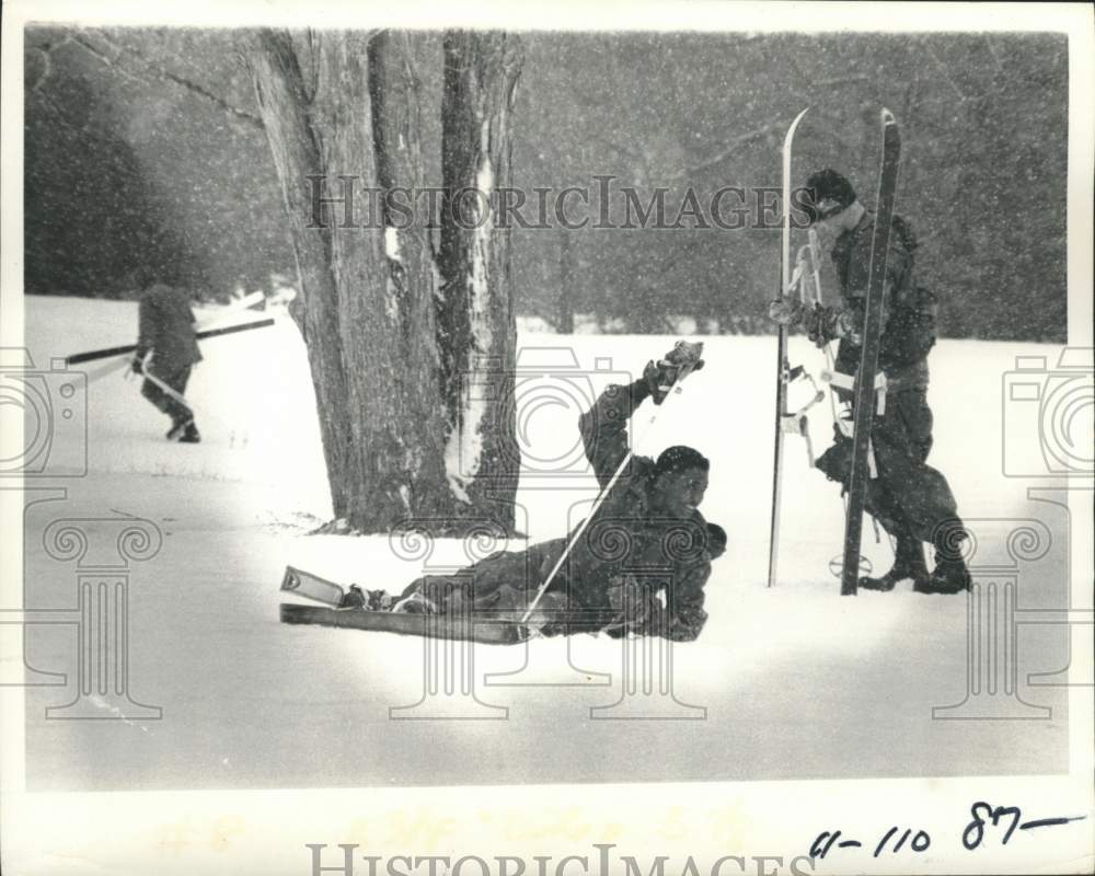 Press Photo Marines at Military Snow Ski Training - sya10015- Historic Images