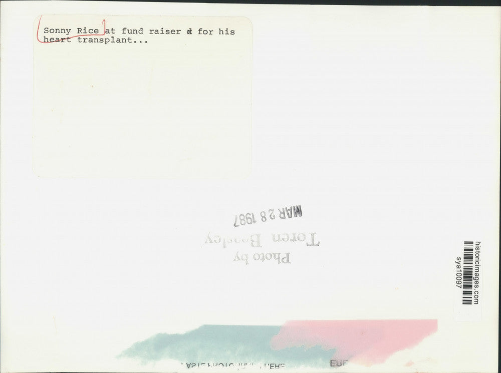 1987 Press Photo Sonny Rice, Heart Transplant Recipient at Fund Raiser