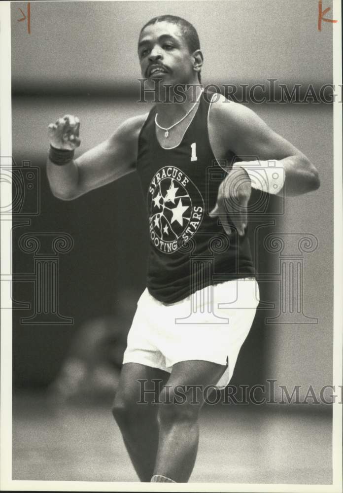 1988 Press Photo David Thomas, Paralympics Basketball Player at Practice- Historic Images