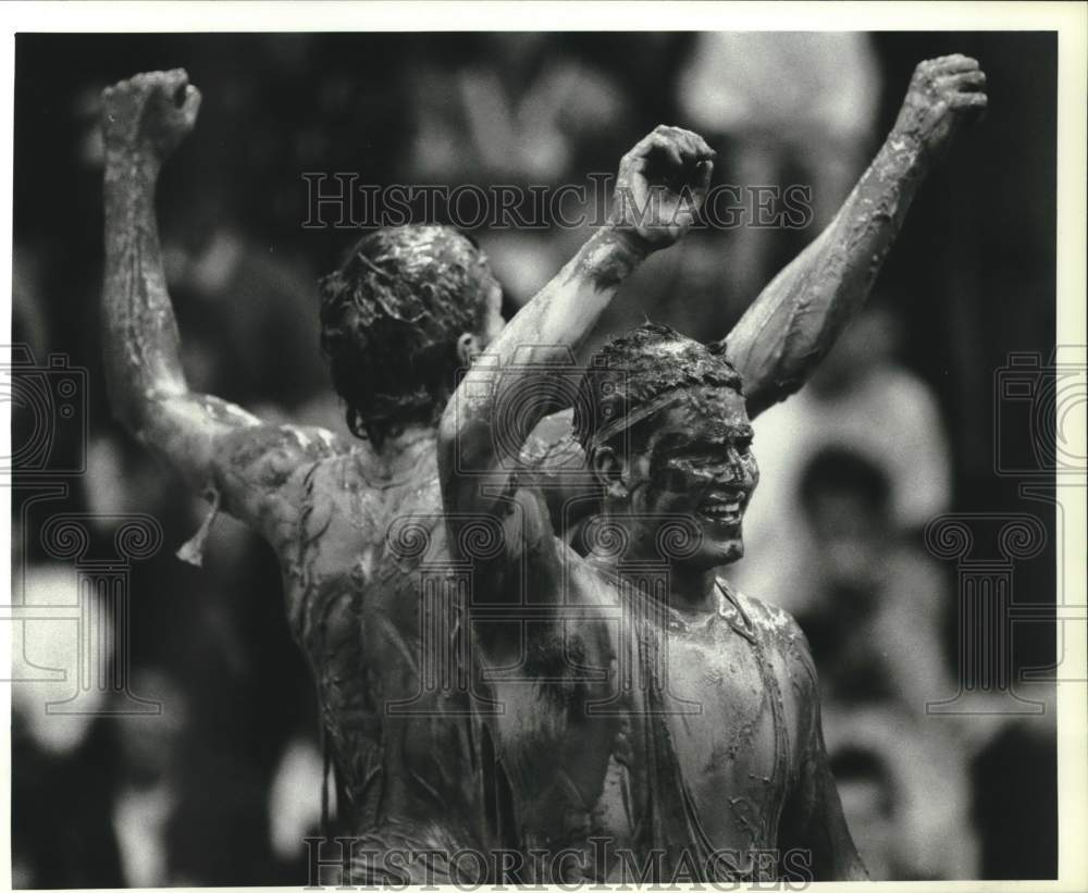 1988 Press Photo Pudding Wrestler Chris Keller at West Genesee High School- Historic Images