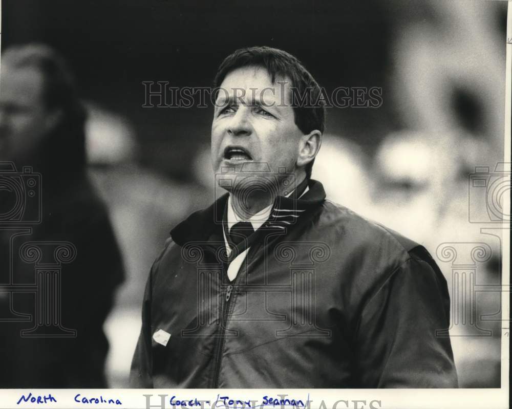 1990 Press Photo Tony Seaman, North Carolina Lacrosse at Pennsylvania Game- Historic Images