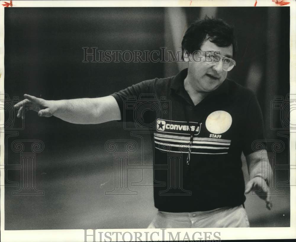 1985 Press Photo Bill Solomon, Jordan-Elbridge High School Basketball Coach- Historic Images