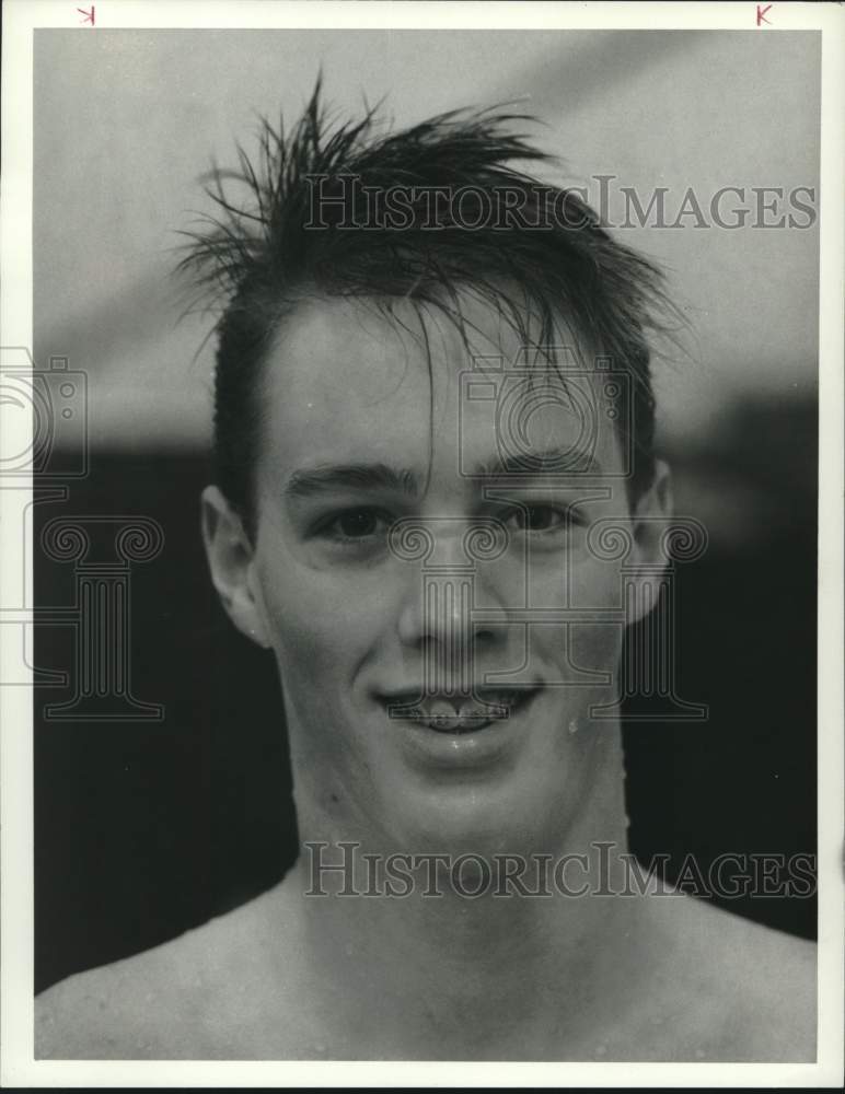 1988 Press Photo Paul Senecal, Liverpool High School Swimmer - sya12953- Historic Images