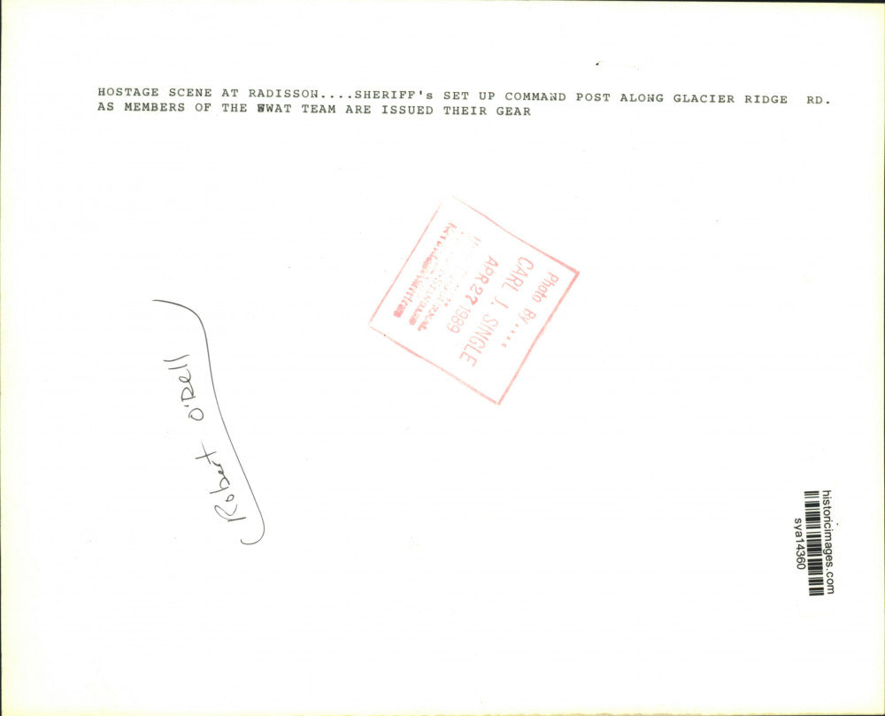 1989 Press Photo Sheriff Cars at Glacier Ridge Road Robert O'Dell Hostage Scene