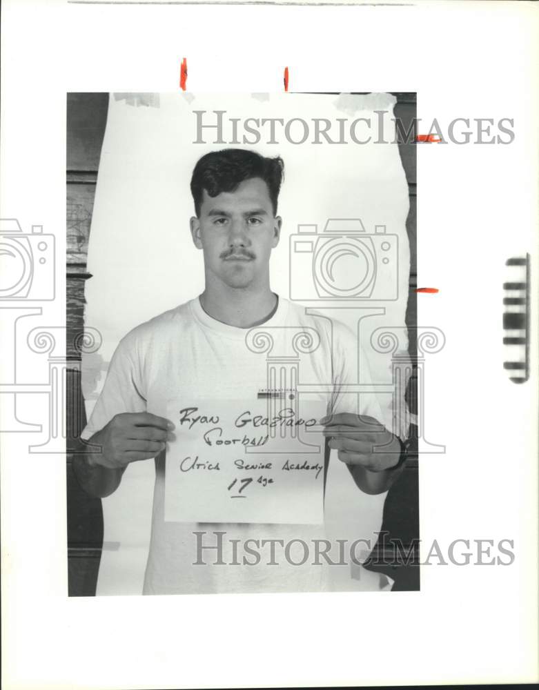 1990 Press Photo Ryan Graziano, Urich Science Academy Football Player- Historic Images