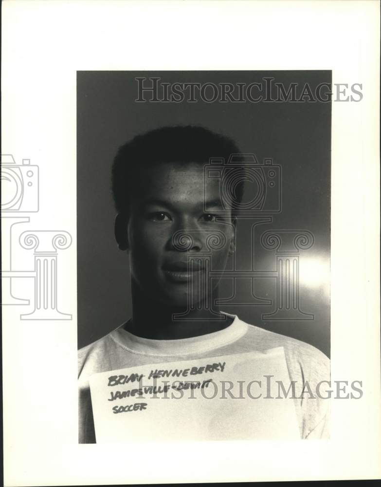 1989 Press Photo Brian Henneberry, Jamesville-Dewitt Soccer Player - sya14577- Historic Images