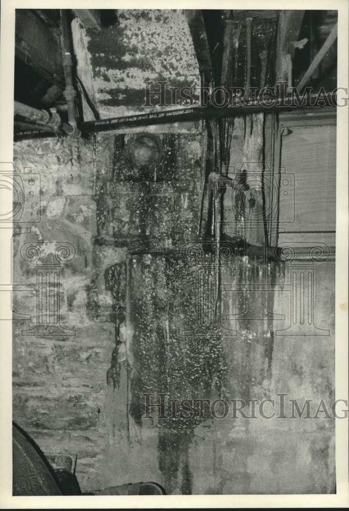 1987 Press Photo Frozen Pipes at 308 Kellogg Street Garage Apartment - sya14792