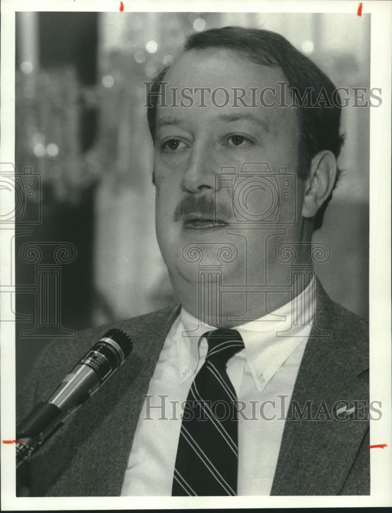 1987 Press Photo James A. Knauf Jr. at Norstar Bank Economic Outlook Conference- Historic Images