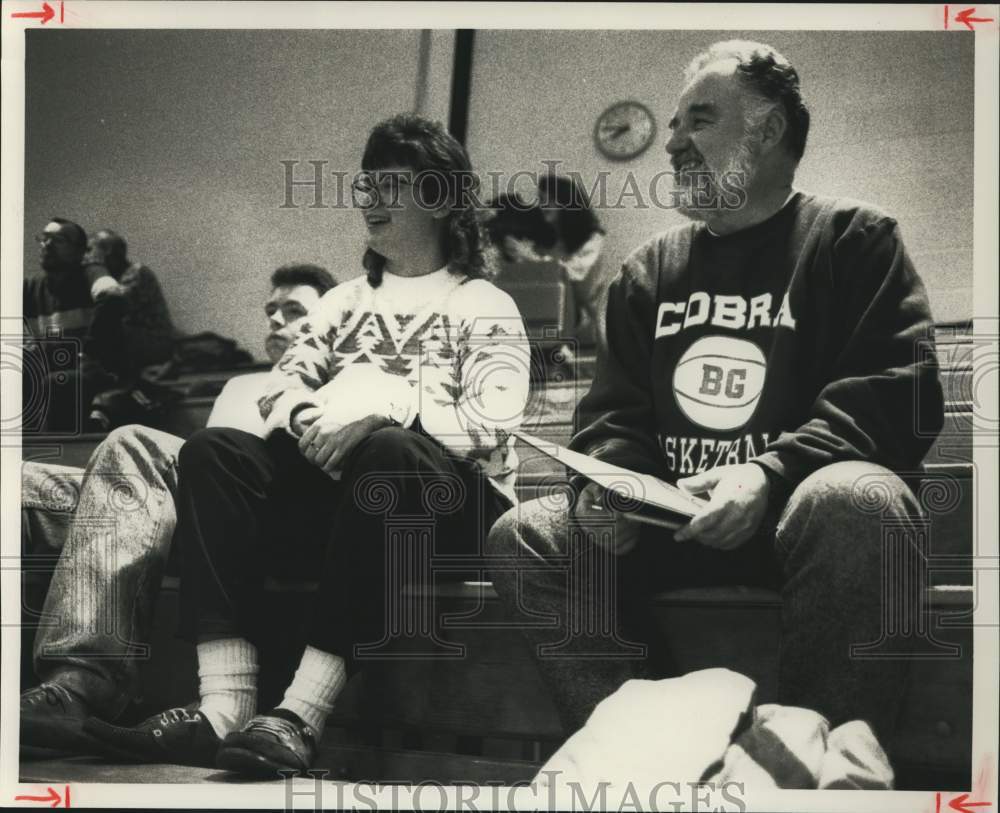 1990 Press Photo Phyllis Petrivelli at Bishop Grimes High School Basketball Game- Historic Images