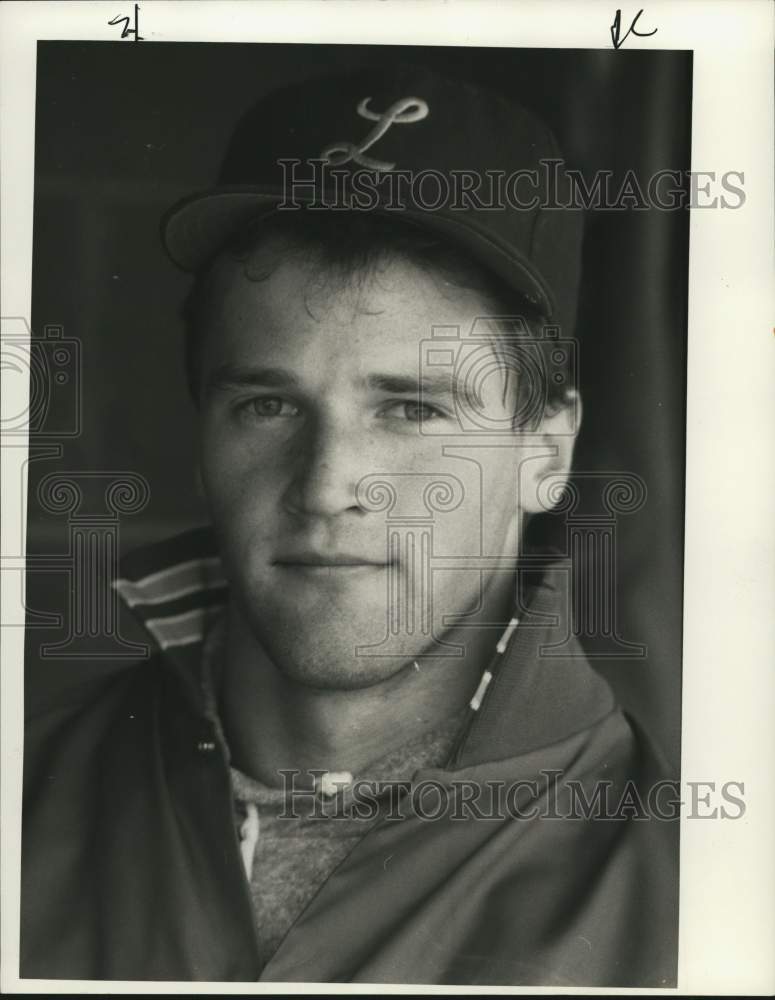 1986 Press Photo Rich Berg, LeMoyne College Baseball Pitcher - sya17353- Historic Images